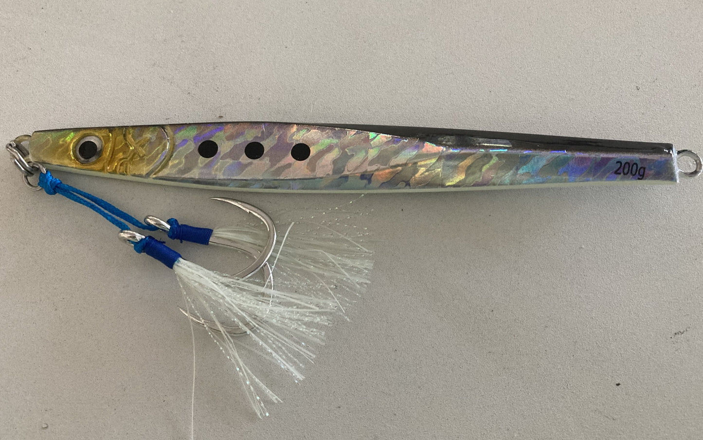 200g Knife Jig with 3/0 BKK Assist Hooks - Samsonfish, Kingfish, Amberjack, Snapper, Jewfish
