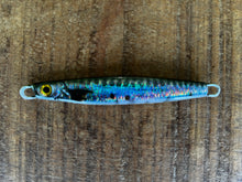 Load image into Gallery viewer, 4 x 50g Tight Lines Reel-Bait-Fish 3D Painted Holographic Slugs or Micro Jigs - Tailor, Salmon, Tuna, Spotty, School Mackerel and More Predatory Gamefish