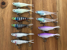 Load image into Gallery viewer, 10 x 95mm x 20g soft plastic vibe transam fishing lures- Barra, bass, jew, jack+