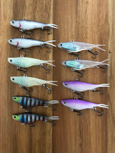 Load image into Gallery viewer, 10 x 95mm x 20g soft plastic vibe transam fishing lures- Barra, bass, jew, jack+