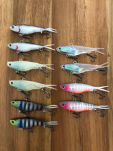 Load image into Gallery viewer, 10 x 95mm x 20g soft plastic vibe transam fishing lures- Barra, bass, jew, jack+