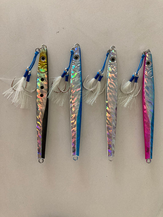 200g Knife Jigs - Samsonfish, Kingfish, Amberjack, Snapper, Jewfish- 4 pack