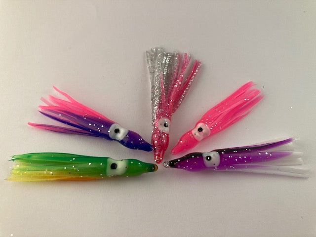 Squid Skirt Lures Saltwater Soft Fishing Lures Assist Hook 5cm - 25 pack