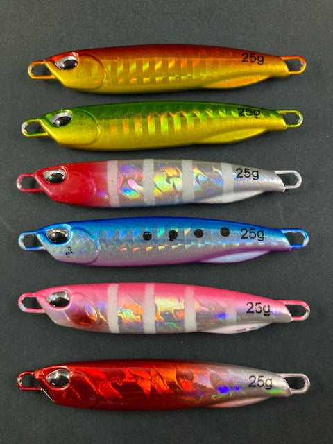 Micro Jigs 60g, 40g,30g, 25g, 20g, 15g, 10g - catch Kingfish, Mackeral, Samson Fish, Amberjack, Snapper, Pearl perch, Dhufish