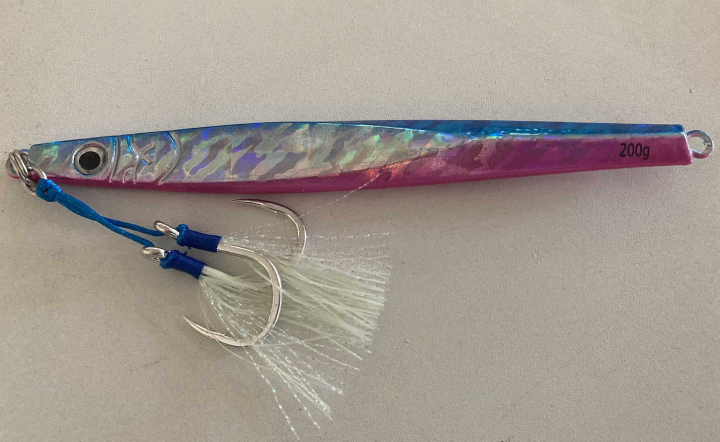 200g Knife Jig with 3/0 BKK Assist Hooks - Samsonfish, Kingfish, Amberjack, Snapper, Jewfish