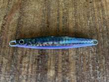 Load image into Gallery viewer, 4 x 50g Tight Lines Reel-Bait-Fish 3D Painted Holographic Slugs or Micro Jigs - Tailor, Salmon, Tuna, Spotty, School Mackerel and More Predatory Gamefish
