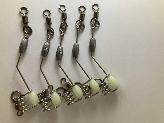 QUALITY Weighted Slide Bait Rigs - Live/dead bait sliding, BIG baits = BIG fish- 5 pack