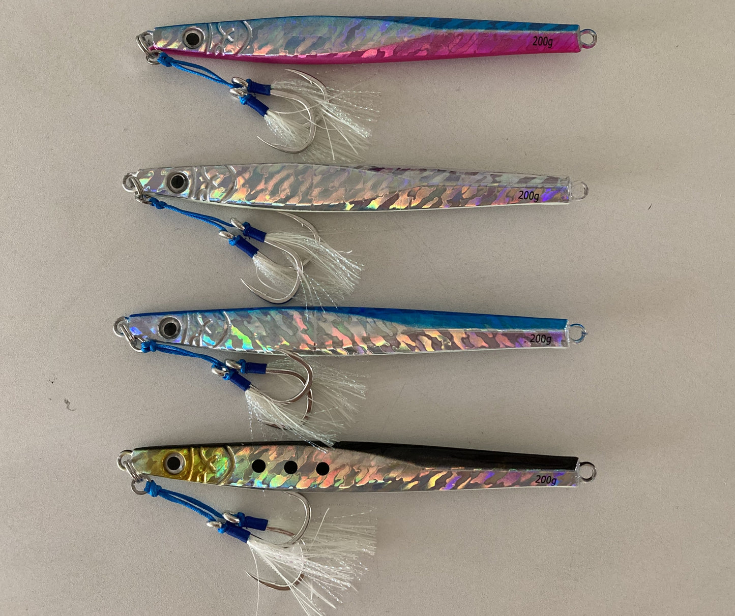 200g Knife Jig with 3/0 BKK Assist Hooks - Samsonfish, Kingfish, Amberjack, Snapper, Jewfish