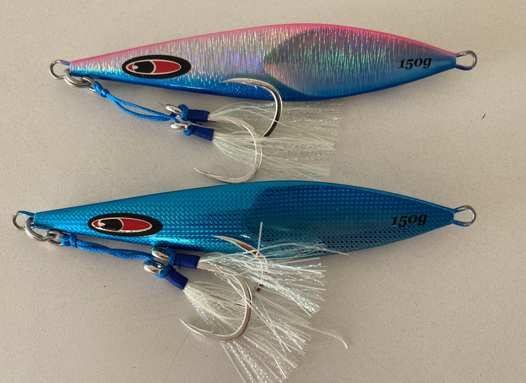 2 x 150g Butterfly Jig with 3/0 BKK Assist Hooks - Samsonfish, Kingfish, Amberjack, Snapper, Jewfish