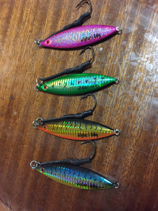 Jigkari 60g & 80g Micro Jigs Glow - Jigging Jig Inchiku Samson Amber Jew King