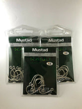 Load image into Gallery viewer, 3x Packets Mustad 10121NPDT Kaiju In-Line Single Fishing Hooks 7x Strong Hook
