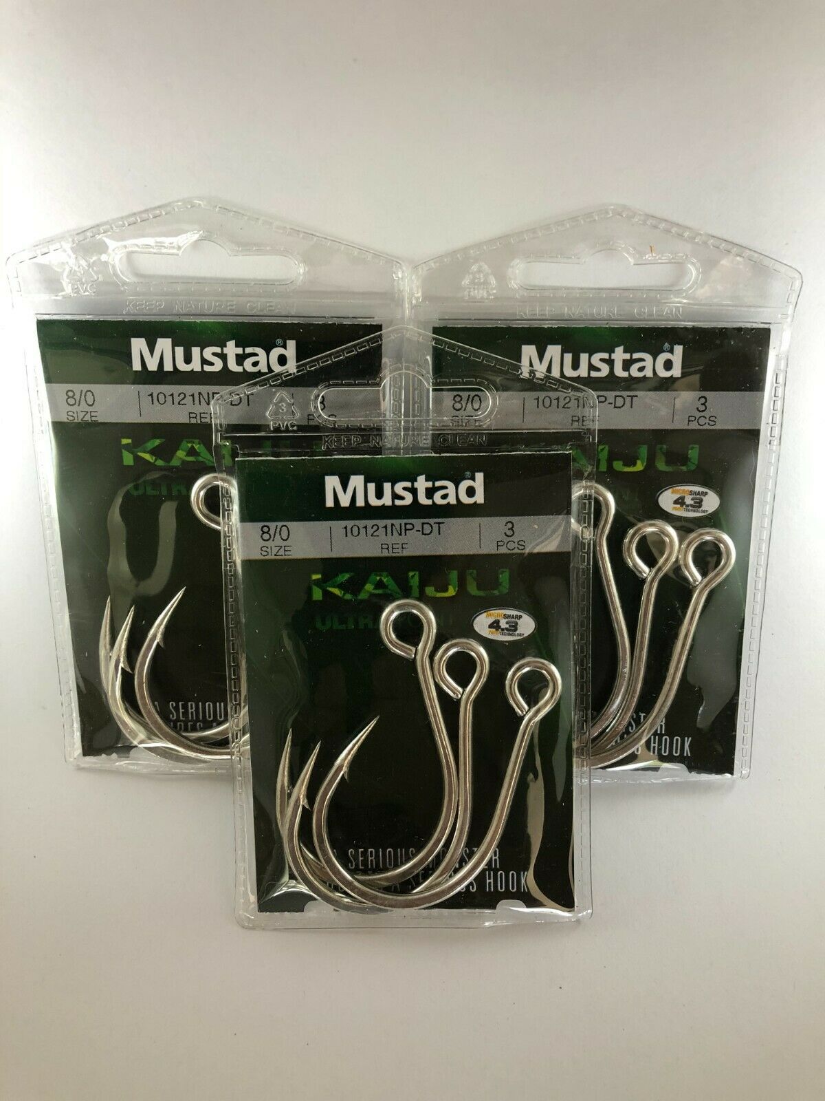 MUSTAD KAIJU INLINE SINGLE HOOK 10121NP-DT - Single Fishing Hook